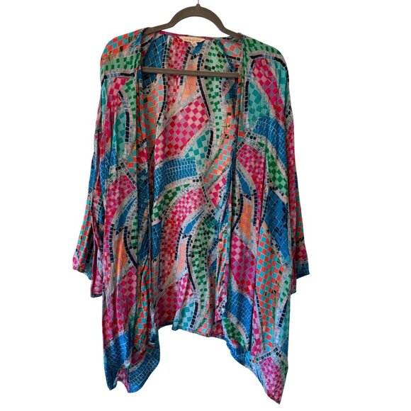 Soft Surroundings Marvelous Mosaic Kimono Top Duster Boho - Picture 3 of 6
